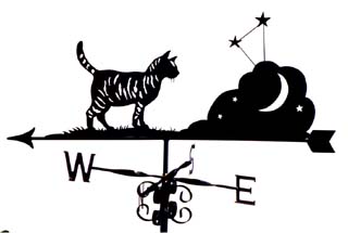 Cat with stars weather vane